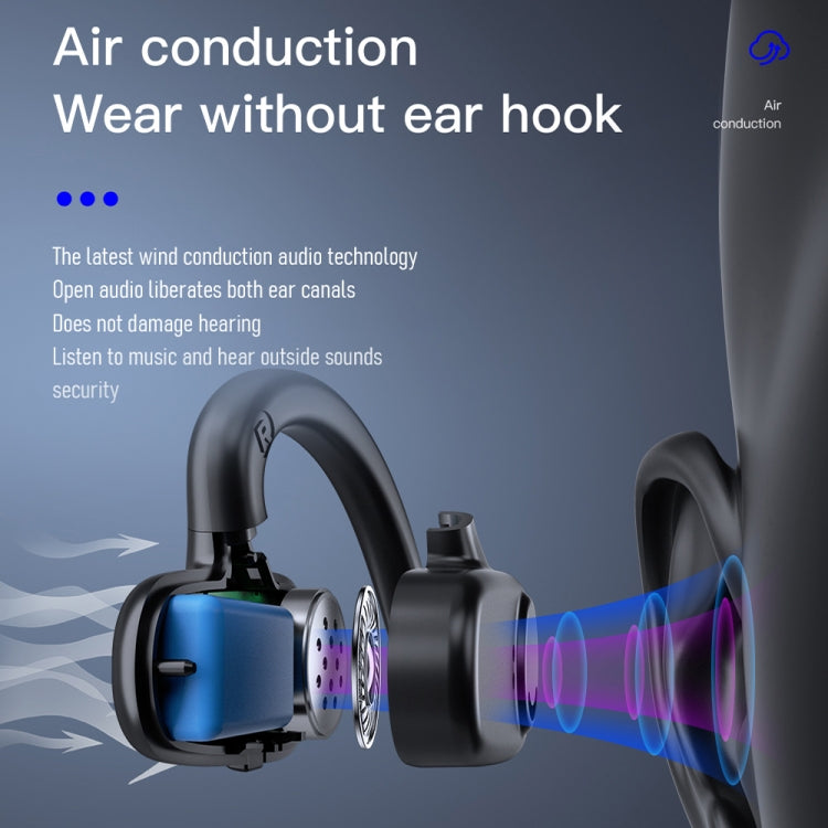 Bone Conduction Concepts Digital Display Stereo Bluetooth Earphones, Style: Single Ear(Red)
