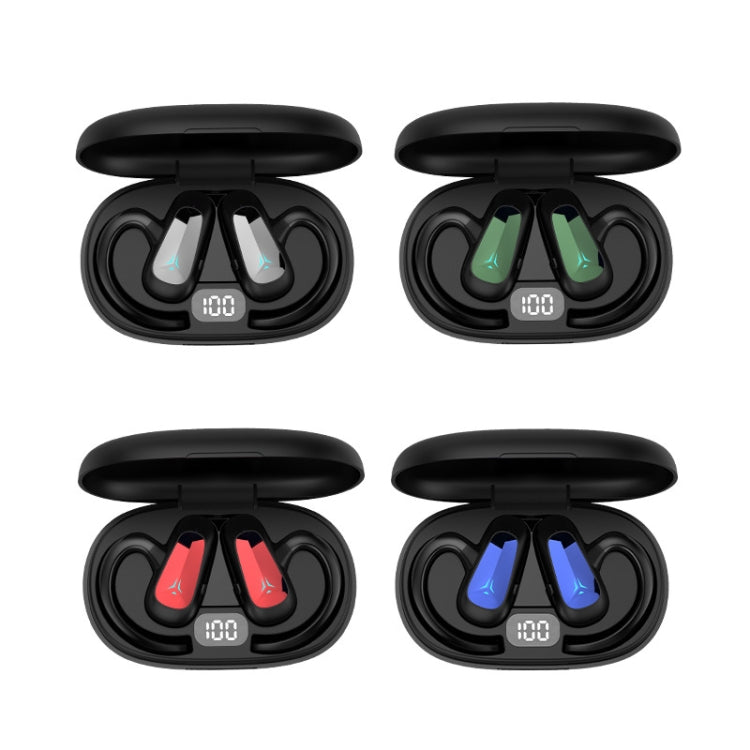 Bone Conduction Concepts Digital Display Stereo Bluetooth Earphones, Style: Dual Ears With Charging Warehouse(Blue)