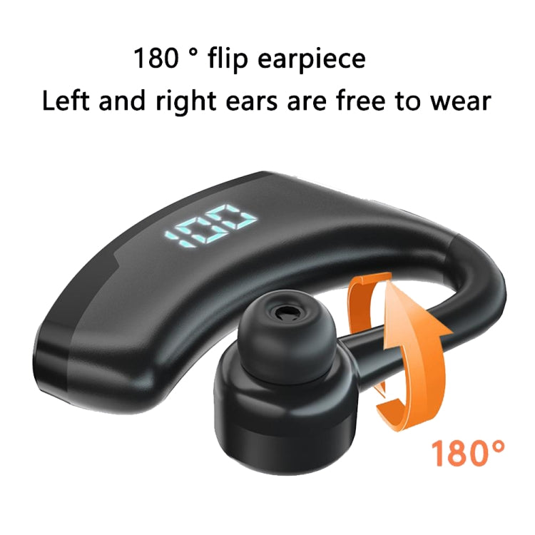 V19S Wireless Bluetooth Headset Digital Display With Charging Bin Mobile Power Function(Blue)