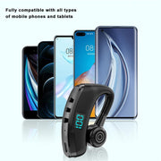 V19S Wireless Bluetooth Headset Digital Display With Charging Bin Mobile Power Function(Blue)
