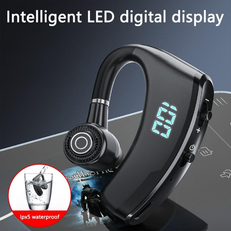 V19S Wireless Bluetooth Headset Digital Display With Charging Bin Mobile Power Function(Blue)