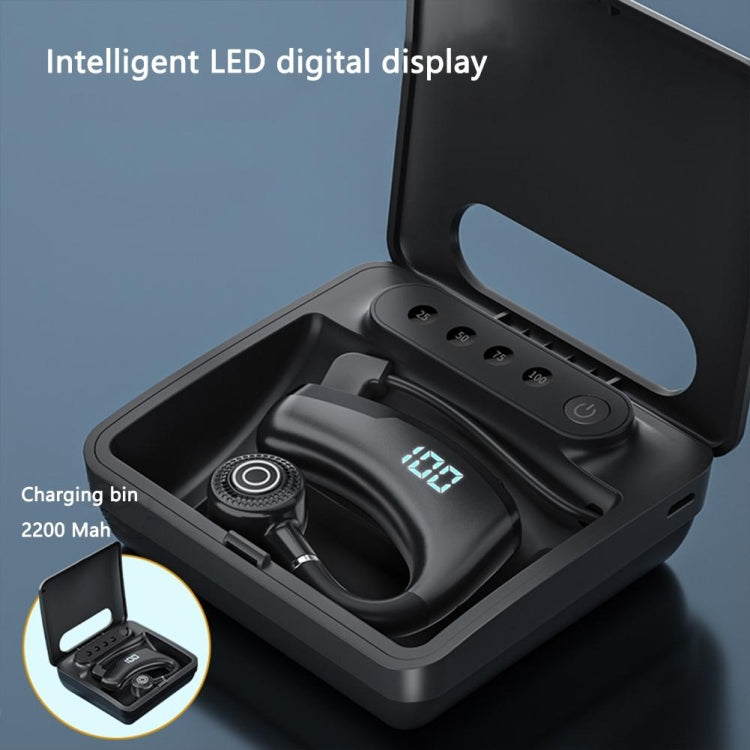 V19S Wireless Bluetooth Headset Digital Display With Charging Bin Mobile Power Function(Blue)