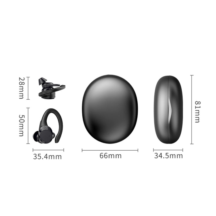 AX9 Noise Reduction Digital Display With Charging Bin Bluetooth Headset(Black)