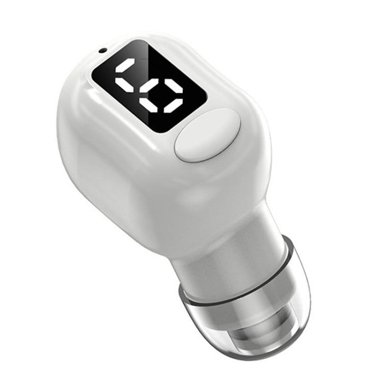 M5 Digital Display Bluetooth Headset Mini In-ear Invisible Headphones(White)