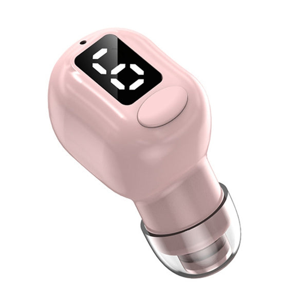 M5 Digital Display Bluetooth Headset Mini In-ear Invisible Headphones(Pink)