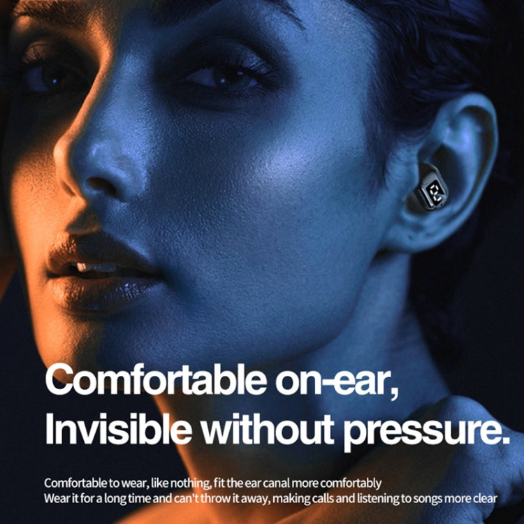 M5 Digital Display Bluetooth Headset Mini In-ear Invisible Headphones(White)