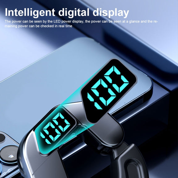 V19 Bone Conduction Digital Display Stereo Hanging Ear Sports Bluetooth Headset(Green)