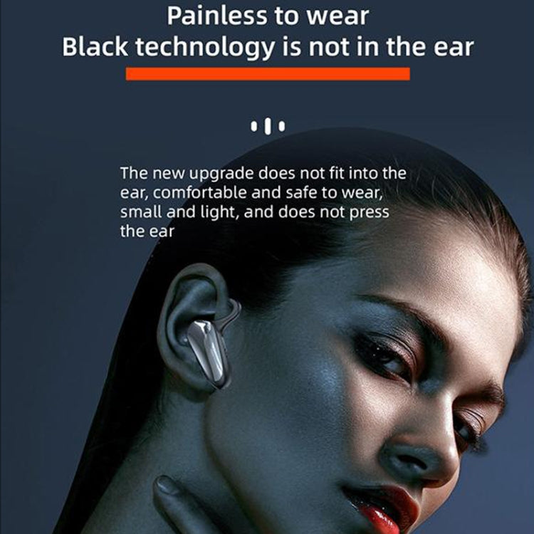 YX02 With Digital Display Hanging Ear Bone Conduction Bluetooth Headset(Grey)