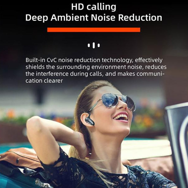YX02 With Digital Display Hanging Ear Bone Conduction Bluetooth Headset(Grey)