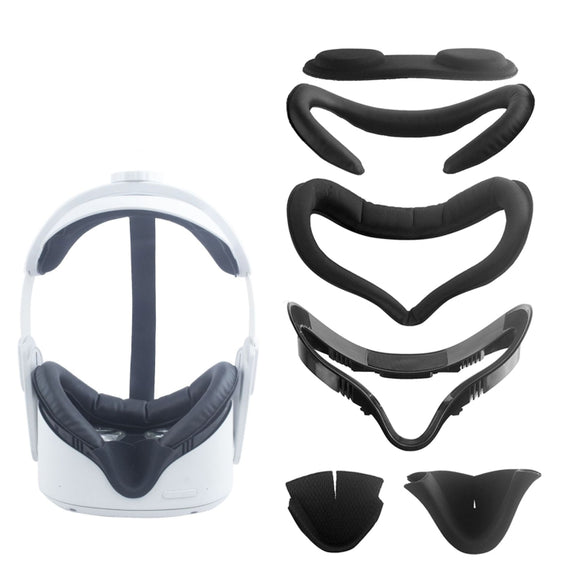 For Oculus Quest 2 VR Headset 6pcs/set Replacement Face Eye Pad Cushion(Black)