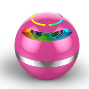 GS009 Bluetooth 4.2 Round Ball Small Speaker With Colorful Light Support TF Card / FM(Pink)