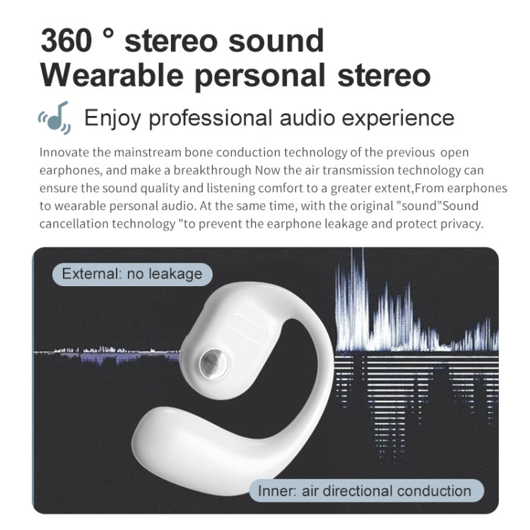 YJ77 Bluetooth 5.2 Ear-mounted OWS Bone Conduction Headset(Left Ear White)