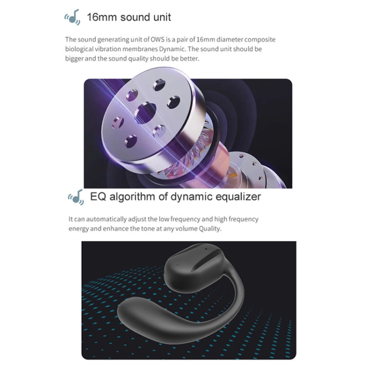 YJ77 Bluetooth 5.2 Ear-mounted OWS Bone Conduction Headset(Left Ear White)