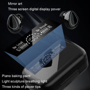 SKY10 Charging Bin Stereo Digital Display Mini Invisible Bluetooth Headset(Black)