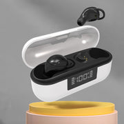 X999 Mini Wireless Noise Reduction With Digital Display Charging Bin Bluetooth Earphone(Black)