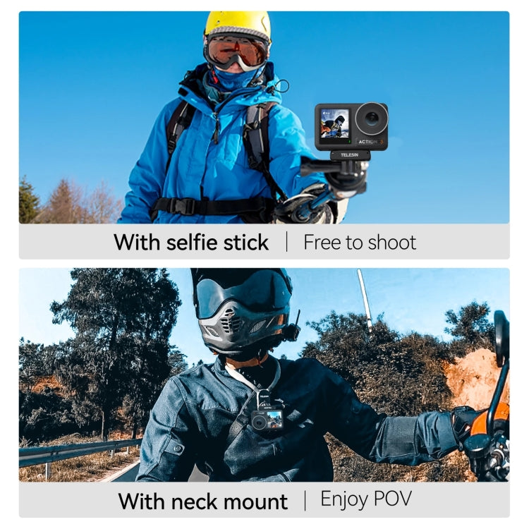 For DJI OSMO Action 3 TELESIN Magnetic Two Claw Adapter Action Camera Accessories