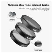 For DJI OSMO Action 3 / 4 TELESIN ND CPL Filter Set Aluminium Alloy Frame Lens(CPL+ND8/16/32 Set)