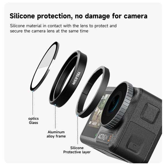 For DJI OSMO Action 3 / 4 TELESIN ND CPL Filter Set Aluminium Alloy Frame Lens(CPL+ND8/16/32 Set)
