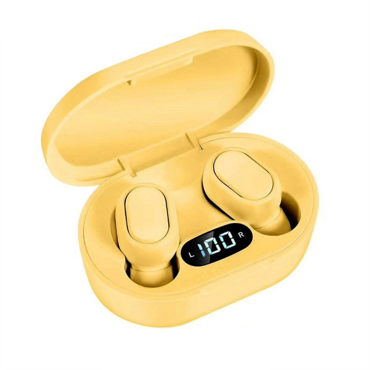 E7s Digital Sports Water-resistant TWS Bluetooth 5.0 In-Ear Headphones(Yellow)