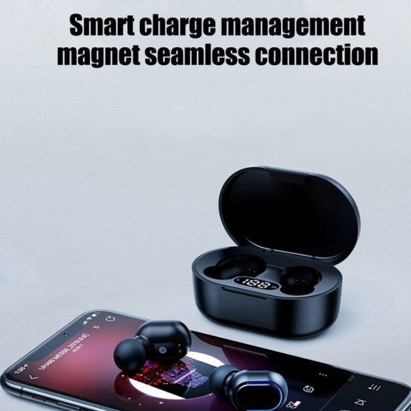 E7s Digital Sports Water-resistant TWS Bluetooth 5.0 In-Ear Headphones(Black)