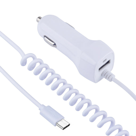 522AL Fast Charging With Cable Car Charging, Output Interface: Type-C/USB-C (White)