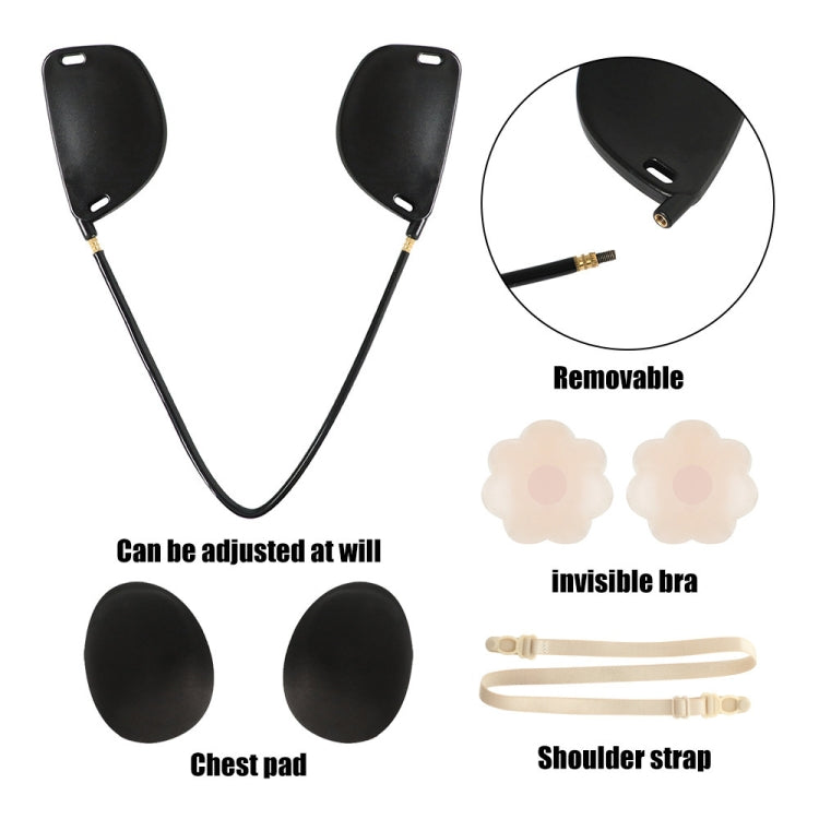 XD00001 Molding Silicone Nipple Sticker Frontless Bra Adjustable Anti-sag Push-up Bra Kit(W-type Black)