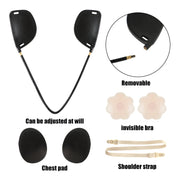 XD00001 Molding Silicone Nipple Sticker Frontless Bra Adjustable Anti-sag Push-up Bra Kit(V-type Black)