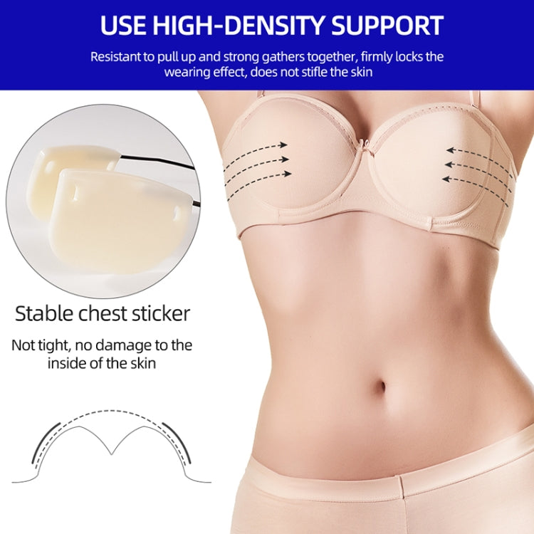 XD00001 Molding Silicone Nipple Sticker Frontless Bra Adjustable Anti-sag Push-up Bra Kit(W-type Black)