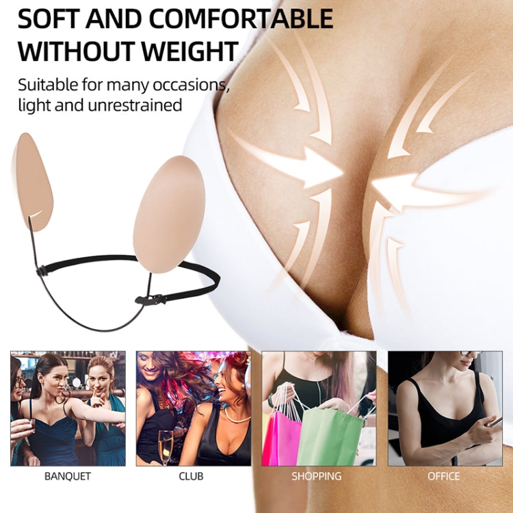 XD00001 Molding Silicone Nipple Sticker Frontless Bra Adjustable Anti-sag Push-up Bra Kit(U-type Black)