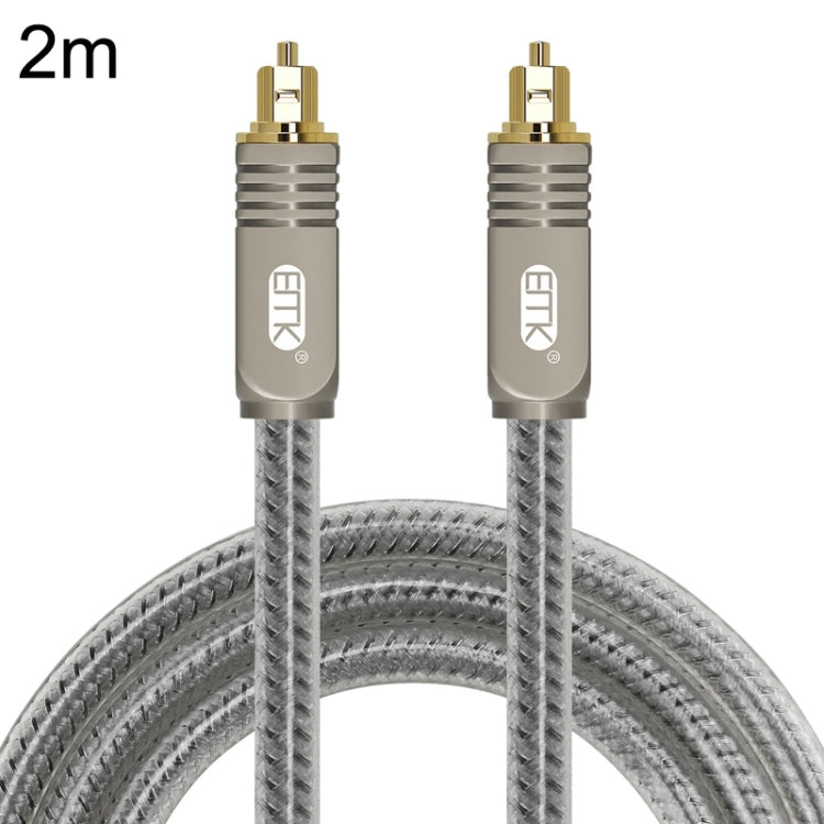 EMK YL/B Audio Digital Optical Fiber Cable Square To Square Audio Connection Cable, Length: 2m(Transparent Gray)