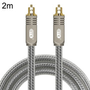 EMK YL/B Audio Digital Optical Fiber Cable Square To Square Audio Connection Cable, Length: 2m(Transparent Gray)
