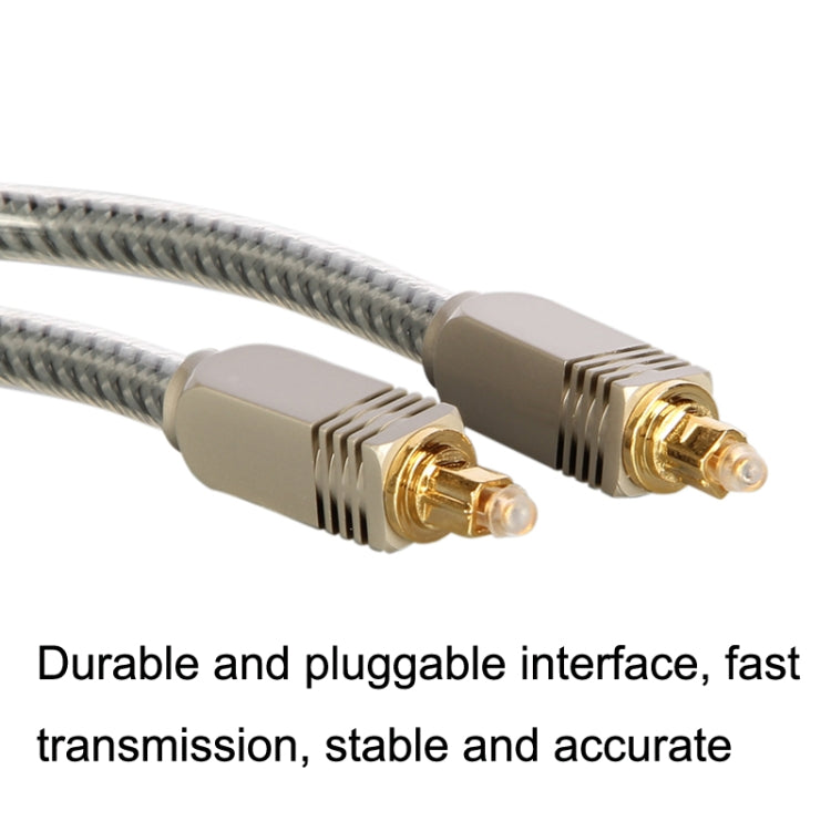 EMK YL/B Audio Digital Optical Fiber Cable Square To Square Audio Connection Cable, Length: 2m(Transparent Gray)