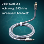 EMK YL/B Audio Digital Optical Fiber Cable Square To Square Audio Connection Cable, Length: 2m(Transparent Gray)