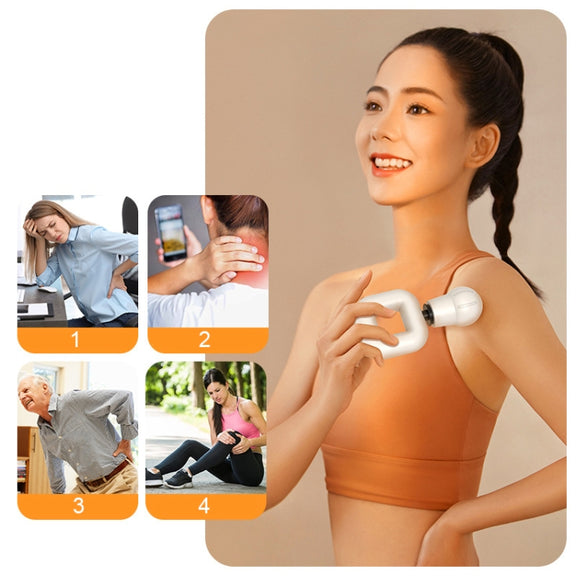 TS201 Square Muscle Relaxation Wireless Fascia Gun Mini Adjustable Portable Massager(White)
