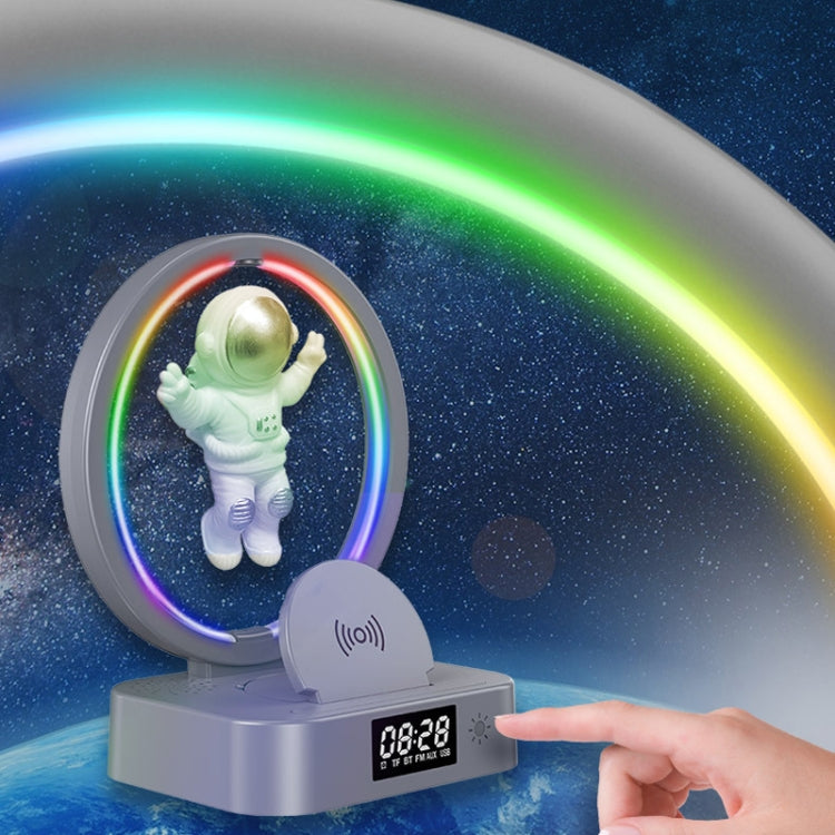Y-558 Magnetic Levitation Astronaut TWS Bluetooth Speaker With RGB Light,Style: Golden Basic