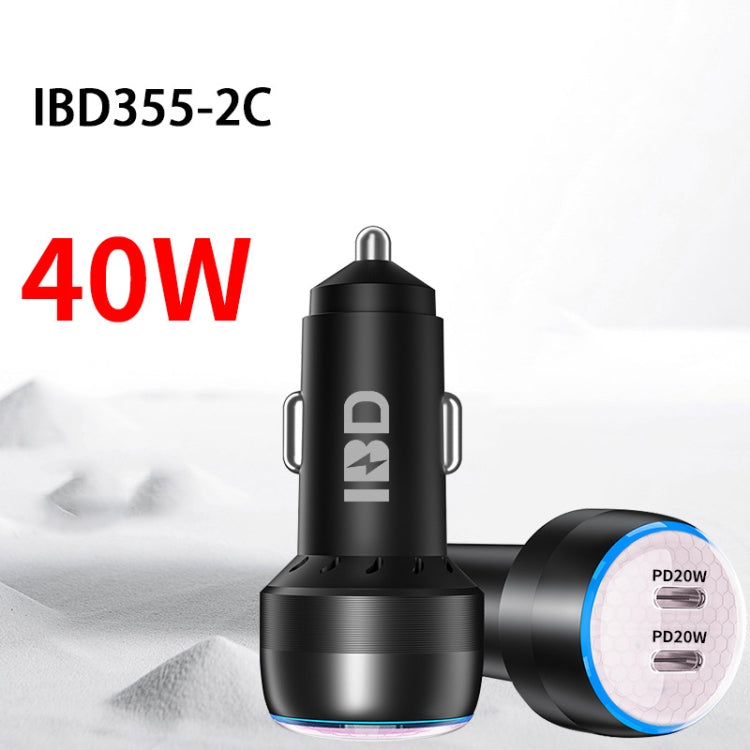 IBD355-2C PD20W+PD20W Smart Car Mobile Phone Charger(Orange)