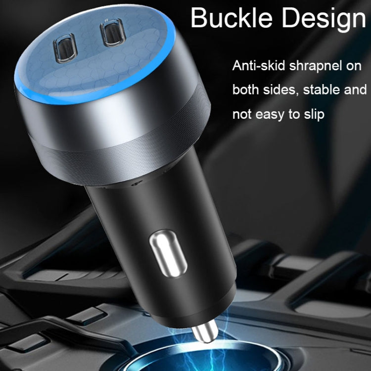 IBD355-2C Dual PD Smart Car Phone Charger With LED Light, Spec: PD45W+PD45W