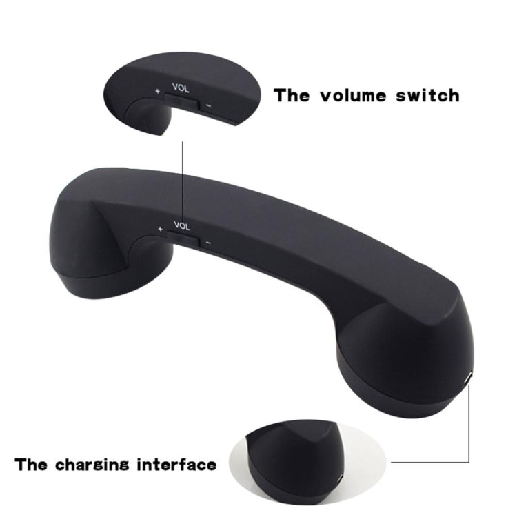 Bluetooth Wireless Connection Retro Microphone External Mobile Phone Handset(Black)