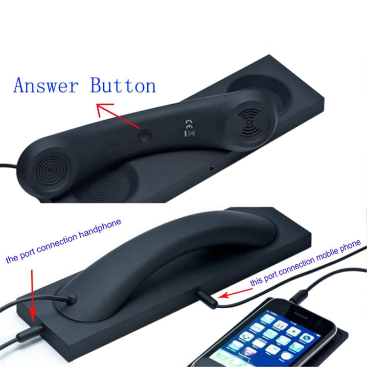 3.5mm Universal Office Mobile Phone Retro External Headset Mobile Phone Handset(Black)