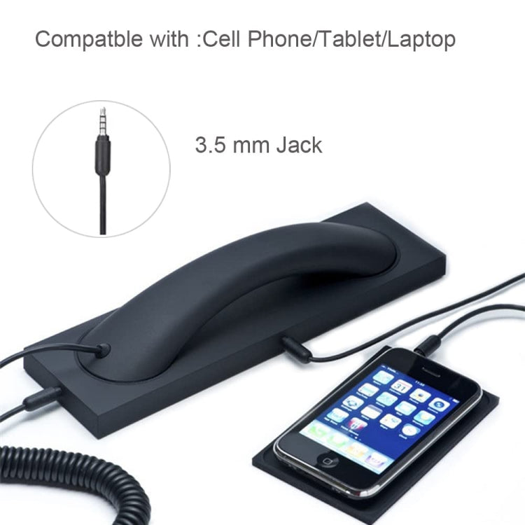 3.5mm Universal Office Mobile Phone Retro External Headset Mobile Phone Handset(Black)