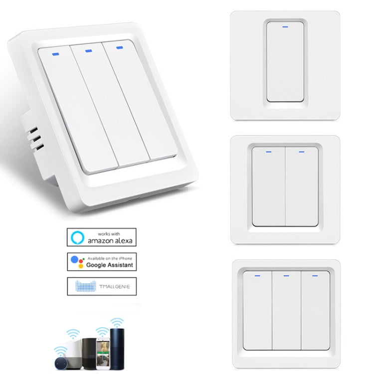 Tuya ZigBee Smart Single-fire Zero-fire Sharing Switch Phone Control Voice Panel EU Plug, Spec: 1 Button