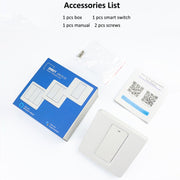 Tuya ZigBee Smart Single-fire Zero-fire Sharing Switch Phone Control Voice Panel EU Plug, Spec: 2 Buttons