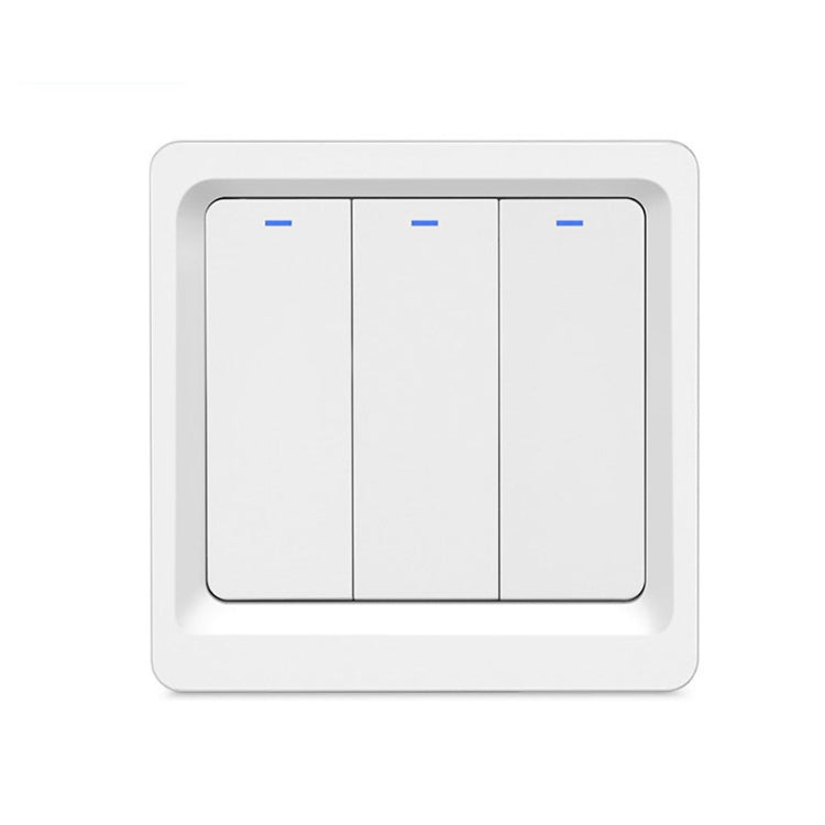 Tuya ZigBee Smart Single-fire Zero-fire Sharing Switch Phone Control Voice Panel EU Plug, Spec: 3 Buttons