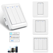 Tuya ZigBee Smart Single-fire Zero-fire Sharing Switch Phone Control Voice Panel EU Plug, Spec: 3 Buttons