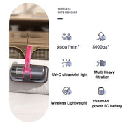 100W 8000 Pa Wireless Charging Mite Removal Instrument Vacuum Cleaner UV Sterilization Machine(Purple)