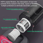 100W 8000 Pa Wireless Charging Mite Removal Instrument Vacuum Cleaner UV Sterilization Machine(Purple)