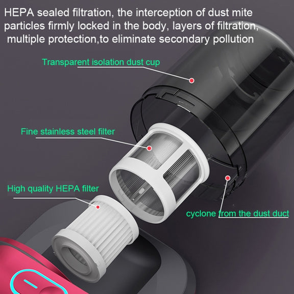 100W 8000 Pa Wireless Charging Mite Removal Instrument Vacuum Cleaner UV Sterilization Machine(Purple)
