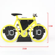 HY-F087 Retro Bicycle Shape Automatic Flip Home Decorative Turning Clock(White)