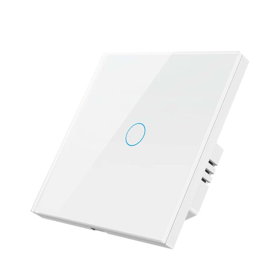 Tuya ZigBee Zero Firewire Touch Wall Remote Control Switch Light Control Voice Switch EU Plug, Style: 1 Gang (White)