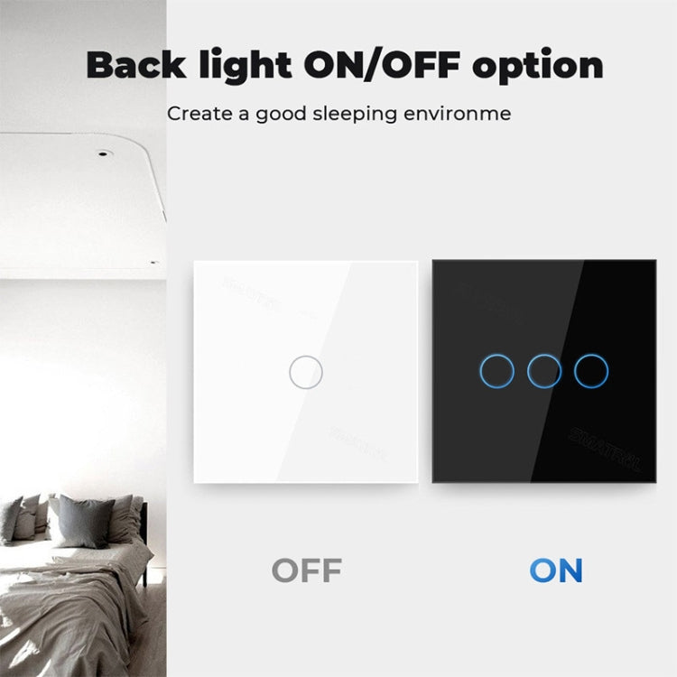 Tuya ZigBee Zero Firewire Touch Wall Remote Control Switch Light Control Voice Switch EU Plug, Style: 1 Gang (Black)